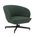 FOTEL TAPICEROWANY OSLO LOUNGE CHAIR SWIVEL BASE MUUTO - TKANINA TWILL WEAVE 990, OBROTOWA PODSTAWA W KOLORZE CZARNYM