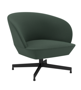 FOTEL TAPICEROWANY OSLO LOUNGE CHAIR SWIVEL BASE MUUTO - TKANINA TWILL WEAVE 990, OBROTOWA PODSTAWA W KOLORZE CZARNYM