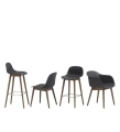 FOTEL NA DREWNIANEJ PODSTAWIE FIBER ARMCHAIR WOOD BASE MUUTO - BLADOZIELONY/ NOGI CIEMNOBRĄZOWE
