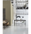 HOKER FIBER BAR STOOL / TUBE BASE H: 75CM MUUTO - MUSZTARDOWO-CZARNY