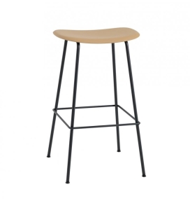HOKER FIBER BAR STOOL / TUBE BASE H: 75CM MUUTO - MUSZTARDOWO-CZARNY