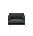 FOTEL TAPICEROWANY STUDIO OUTLINE CHAIR MUUTO - ALUMINIOWA PODSTAWA, RÓŻNE KOLORY