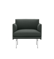 FOTEL TAPICEROWANY STUDIO OUTLINE CHAIR MUUTO - ALUMINIOWA PODSTAWA, WYSOKOŚĆ SIEDZENIA 45CM, RÓŻNE KOLORY