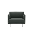 FOTEL TAPICEROWANY STUDIO OUTLINE CHAIR MUUTO - ALUMINIOWA PODSTAWA, WYSOKOŚĆ SIEDZENIA 45CM, RÓŻNE KOLORY