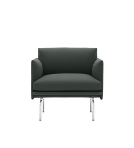 FOTEL TAPICEROWANY STUDIO OUTLINE CHAIR MUUTO - ALUMINIOWA PODSTAWA, WYSOKOŚĆ SIEDZENIA 45CM, RÓŻNE KOLORY