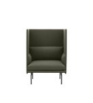SOFA 1-OSOBOWA OUTLINE HIGHBACK MUUTO - CZARNA PODSTAWA, WYSOKOŚĆ SIEDZENIA 45CM, RÓŻNE KOLORY