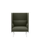 SOFA 1-OSOBOWA OUTLINE HIGHBACK MUUTO - ALUMINIOWA PODSTAWA, WYSOKOŚĆ SIEDZENIA 45CM, RÓŻNE KOLORY