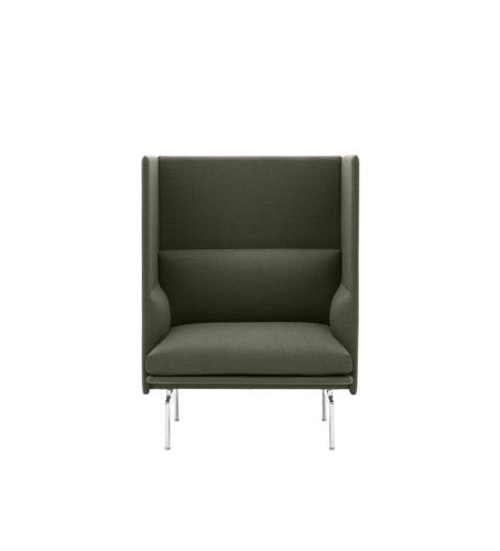 SOFA 1-OSOBOWA OUTLINE HIGHBACK MUUTO - ALUMINIOWA PODSTAWA, WYSOKOŚĆ SIEDZENIA 45CM, RÓŻNE KOLORY