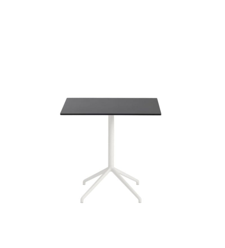 STOLIK KAWOWY STILL MUUTO - 75 CM X 65 CM,  CZARNY (LINOLEUM) BLAT/BIAŁA PODSTAWA różne warianty