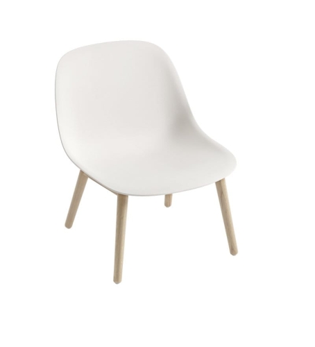 KRZESŁO NA DREWNIANEJ PODSTAWIE FIBER LOUNGE CHAIR WOOD BASE MUUTO - RÓŻNE KOLORY