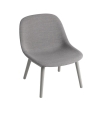 KRZESŁO TAPICEROWANE NA DREWNIANEJ PODSTAWIE FIBER LOUNGE CHAIR WOOD BASE MUUTO - RÓŻNE KOLORY