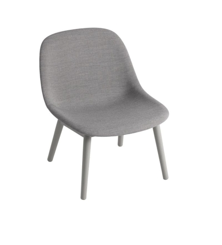 KRZESŁO TAPICEROWANE NA DREWNIANEJ PODSTAWIE FIBER LOUNGE CHAIR WOOD BASE MUUTO - RÓŻNE KOLORY