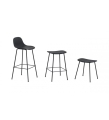 HOKER TAPICEROWANY Z OPARCIEM FIBER BAR STOOL W. BACKREST / TUBE BASE H: 75CM MUUTO - RÓŻNE KOLORY