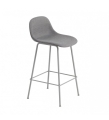 HOKER TAPICEROWANY Z OPARCIEM FIBER COUNTER STOOL W. BACKREST / TUBE BASE H: 65CM MUUTO - RÓŻNE KOLORY