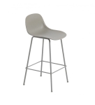 HOKER Z OPARCIEM FIBER COUNTER STOOL W. BACKREST / TUBE BASE H: 65CM MUUTO - RÓŻNE KOLORY
