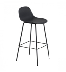 HOKER Z OPARCIEM FIBER BAR STOOL W. BACKREST / TUBE BASE H: 75CM MUUTO - RÓŻNE KOLORY