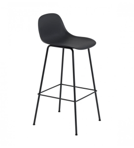 HOKER Z OPARCIEM FIBER BAR STOOL W. BACKREST / TUBE BASE H: 75CM MUUTO - RÓŻNE KOLORY