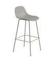 HOKER Z OPARCIEM FIBER BAR STOOL W. BACKREST / TUBE BASE H: 75CM MUUTO - RÓŻNE KOLORY