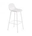HOKER Z OPARCIEM FIBER BAR STOOL W. BACKREST / TUBE BASE H: 75CM MUUTO - RÓŻNE KOLORY