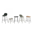 HOKER TAPICEROWANY FIBER COUNTER STOOL / TUBE BASE H: 65CM MUUTO - RÓŻNE KOLORY