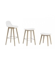 STOŁEK NA DREWNIANEJ PODSTAWIE FIBER STOOL / WOOD BASE H: 45CM MUUTO - CZARNY