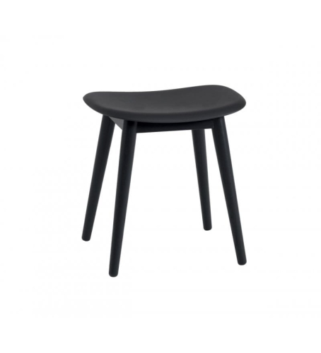 STOŁEK NA DREWNIANEJ PODSTAWIE FIBER STOOL / WOOD BASE H: 45CM MUUTO - CZARNY