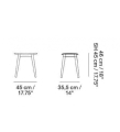 STOŁEK TAPICEROWANY NA DREWNIANEJ PODSTAWIE FIBER STOOL / WOOD BASE H: 45CM MUUTO - RÓŻNE KOLORY