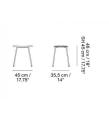 STOŁEK TAPICEROWANY FIBER STOOL / TUBE BASE H: 45CM MUUTO - RÓŻNE KOLORY
