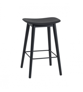 HOKER NA DREWNIANEJ PODSTAWIE FIBER COUNTER STOOL / WOOD BASE H: 65CM MUUTO - RÓŻNE KOLORY