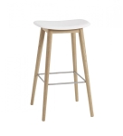 HOKER NA DREWNIANEJ PODSTAWIE FIBER BAR STOOL / WOOD BASE H: 75CM MUUTO - RÓŻNE KOLORY