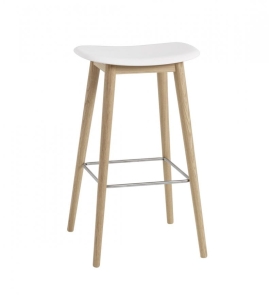 HOKER NA DREWNIANEJ PODSTAWIE FIBER BAR STOOL / WOOD BASE H: 75CM MUUTO - RÓŻNE KOLORY