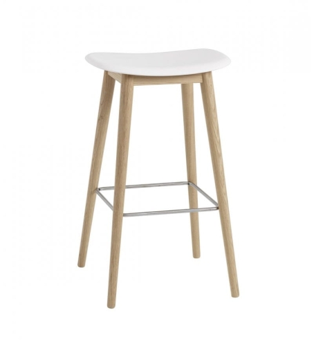 HOKER NA DREWNIANEJ PODSTAWIE FIBER BAR STOOL / WOOD BASE H: 75CM MUUTO - RÓŻNE KOLORY