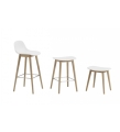 HOKER TAPICEROWANY NA DREWNIANEJ PODSTAWIE FIBER COUNTER STOOL / WOOD BASE H: 65CM MUUTO - RÓŻNE KOLORY