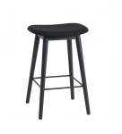 HOKER TAPICEROWANY NA DREWNIANEJ PODSTAWIE FIBER COUNTER STOOL / WOOD BASE H: 65CM MUUTO - RÓŻNE KOLORY
