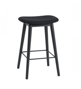 HOKER TAPICEROWANY NA DREWNIANEJ PODSTAWIE FIBER COUNTER STOOL / WOOD BASE H: 65CM MUUTO - RÓŻNE KOLORY
