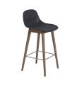 HOKER NA DREWNIANEJ PODSTAWIE Z OPARCIEM FIBER COUNTER STOOL W. BACKREST / WOOD BASE H: 65CM MUUTO - RÓŻNE KOLORY