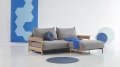 Sofa rozkładana MALLOY dębowe podłokietniki Innovation Living różne warianty