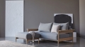 Sofa rozkładana MALLOY dębowe podłokietniki Innovation Living różne warianty