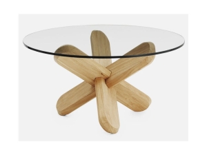 Stolik DING transparentny jasny dąb Normann Copenhagen