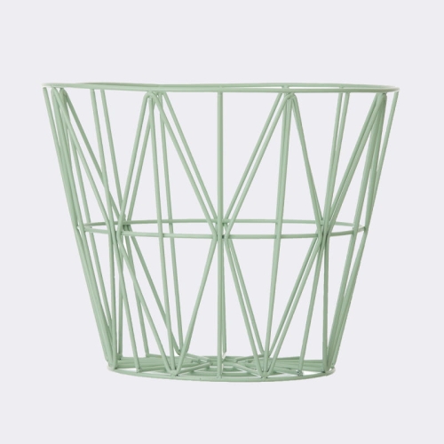 Kosz druciany WIRE ferm Living miętowy L 