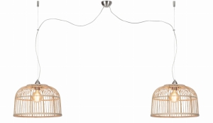 LAMPA WISZĄCA BORNEO BAMBUSOWA, OKRĄGŁA, PODWÓJNY ABAŻUR, ROZMIAR L	GOOD&MOJO