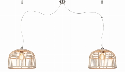 LAMPA WISZĄCA BORNEO BAMBUSOWA, OKRĄGŁA, PODWÓJNY ABAŻUR, ROZMIAR L	GOOD&MOJO