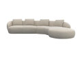 Sofa TORINO 2.5 seater + Chaiselong · Fabric Divine Velvet · Off White FLEXLUX