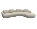 Sofa TORINO 2.5 seater + Chaiselong · Fabric Divine Velvet · Off White FLEXLUX