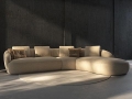 Sofa TORINO 2.5 seater + Chaiselong · Fabric Divine Velvet · Off White FLEXLUX