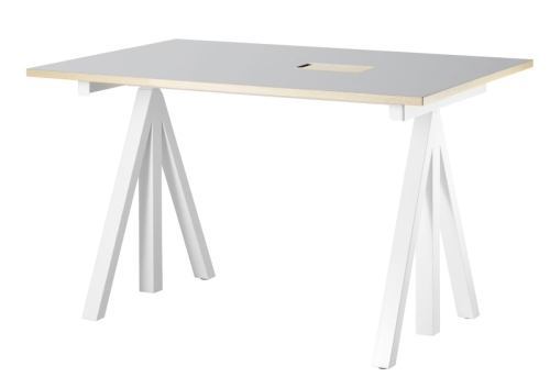  Biurko z regulacją wysokości WORK DESK height adjustable szare linoleum/białe STRING różne rozmiary 