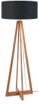 LAMPA PODŁOGOWA EVEREST BAMBUS 4-NOŻNA 127CM/ABAŻUR 60X30CM, LNIANY CIEMNOSZARY  GOOD&MOJO