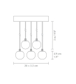 ZAWIESZENIE DO LAMP ROSETTE MINI CLUSTER 5 G4 UMAGE - PIĘĆ PRZEWODÓW, CZARNE