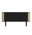 KOMODA 3-DRZWIOWA TREASURES BLACK OAK UMAGE - CZARNY DĄB / PLECIONKA WIEDEŃSKA