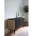 KOMODA 3-DRZWIOWA TREASURES BLACK OAK UMAGE - CZARNY DĄB / PLECIONKA WIEDEŃSKA